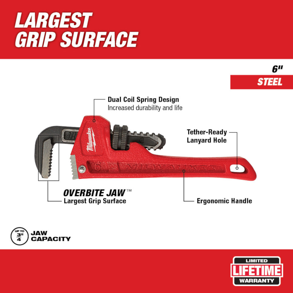 Llave para tubos de acero de 6"-  Milwaukee 48-22-7106