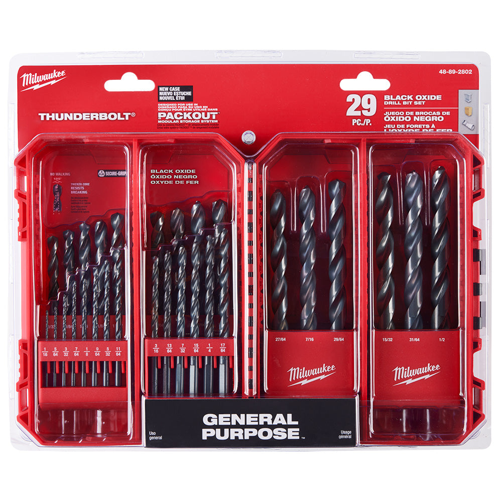 Juego de brocas con acabado negro THUNDERBOLT® de 29 piezas - Milwaukee 48-89-2802