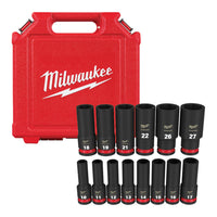Juego de copas métricas con boca de 1/2" de 6 puntas SHOCKWAVE™ Impact Duty™ de 14 piezas - Milwaukee 49-66-7014