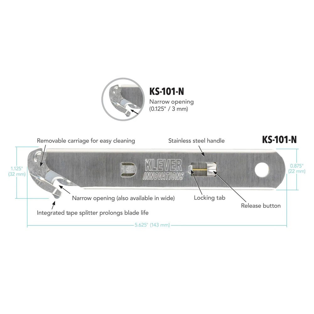 Bisturí de seguridad en acero inoxidable serie KS Klever KS-101SS-W