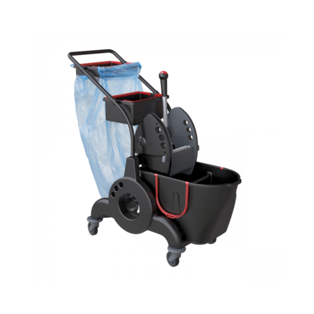 Carro escurridor GIOTTO con bandeja y soporte para bolsa 25lts- TWT S020B30EN