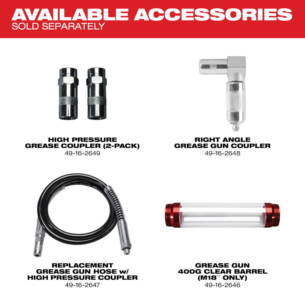 Kit de pistola engrasadora inalámbrica de 2 velocidades M18™ - Milwaukee 2646-21CT