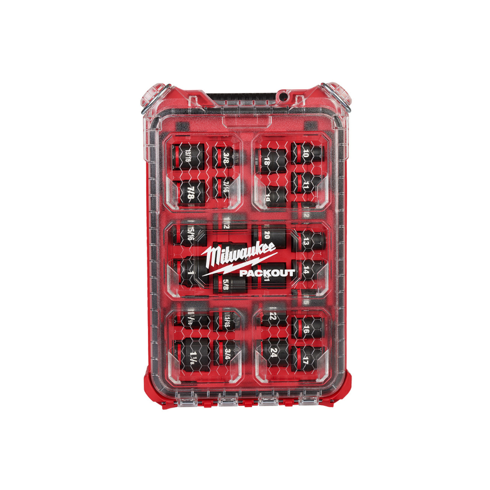Juego de copas para destornillador SHOCKWAVE™ de 1/2" MM y SAE con PACKOUT™ de 27 piezas - Milwaukee 49-66-6804
