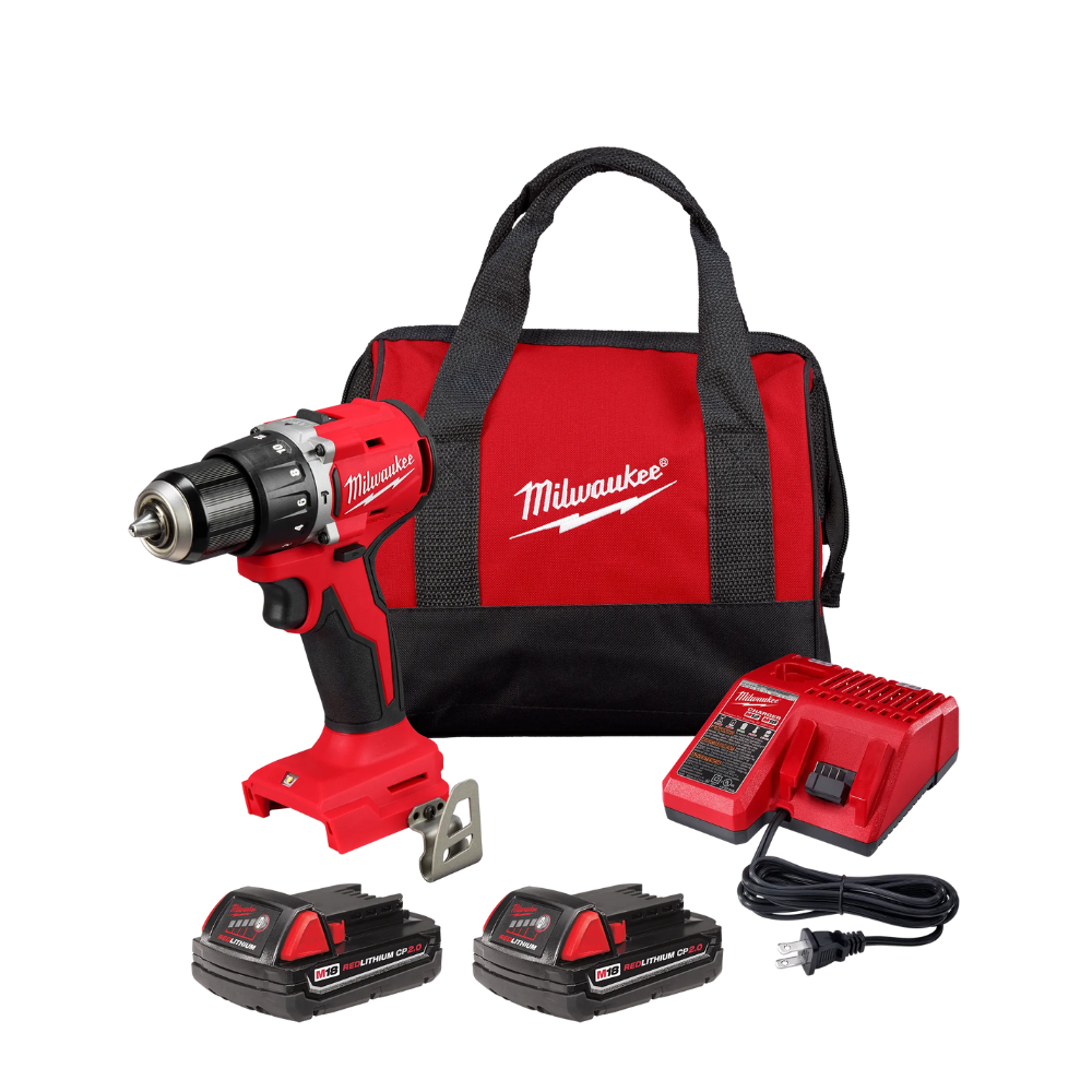 Kit de taladro percutor/atornillador compacto sin escobillas M18™ de 1/2" -  Milwaukee 3602-22CT