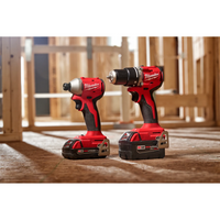 Kit de taladro percutor de  1/2" + atornillador de impacto de 1/4" sin escobillas M18 Compact-  Milwaukee 369322CX