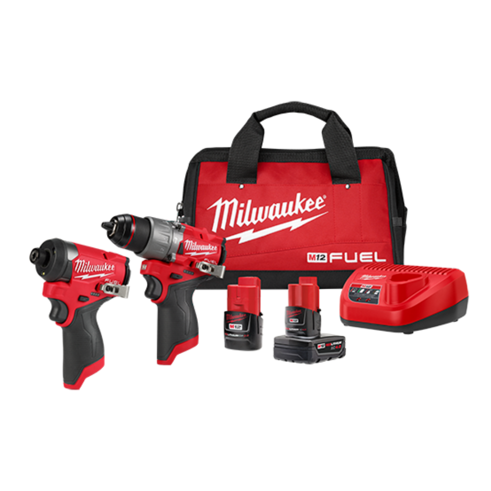 Kit de taladro subcompacto de  1/2" + atornillador hexagonal M12 FUEL™ de 1/4" -  Milwaukee 3497-22