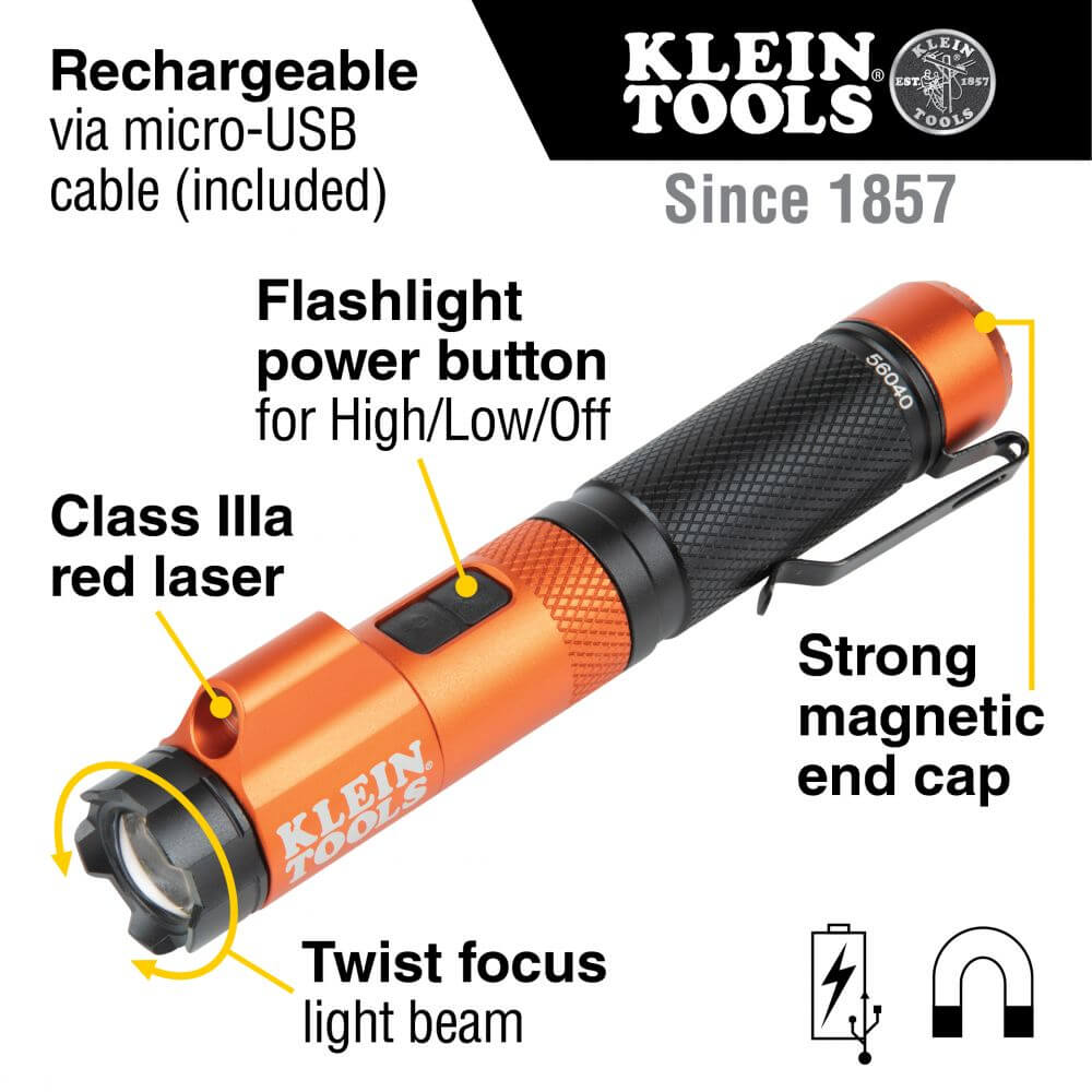 Linterna Recargable con Láser Klein Tools 56040