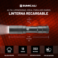 Linterna USB MEGASTREAM® Recargable de 1800 Lúmenes Alimentada por Batería SL-B34® - Streamlight