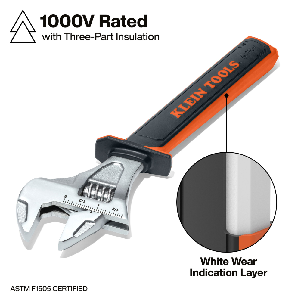Llave inglesa ajustable aislada, 12 pulgadas - Klein Tools 47130INS