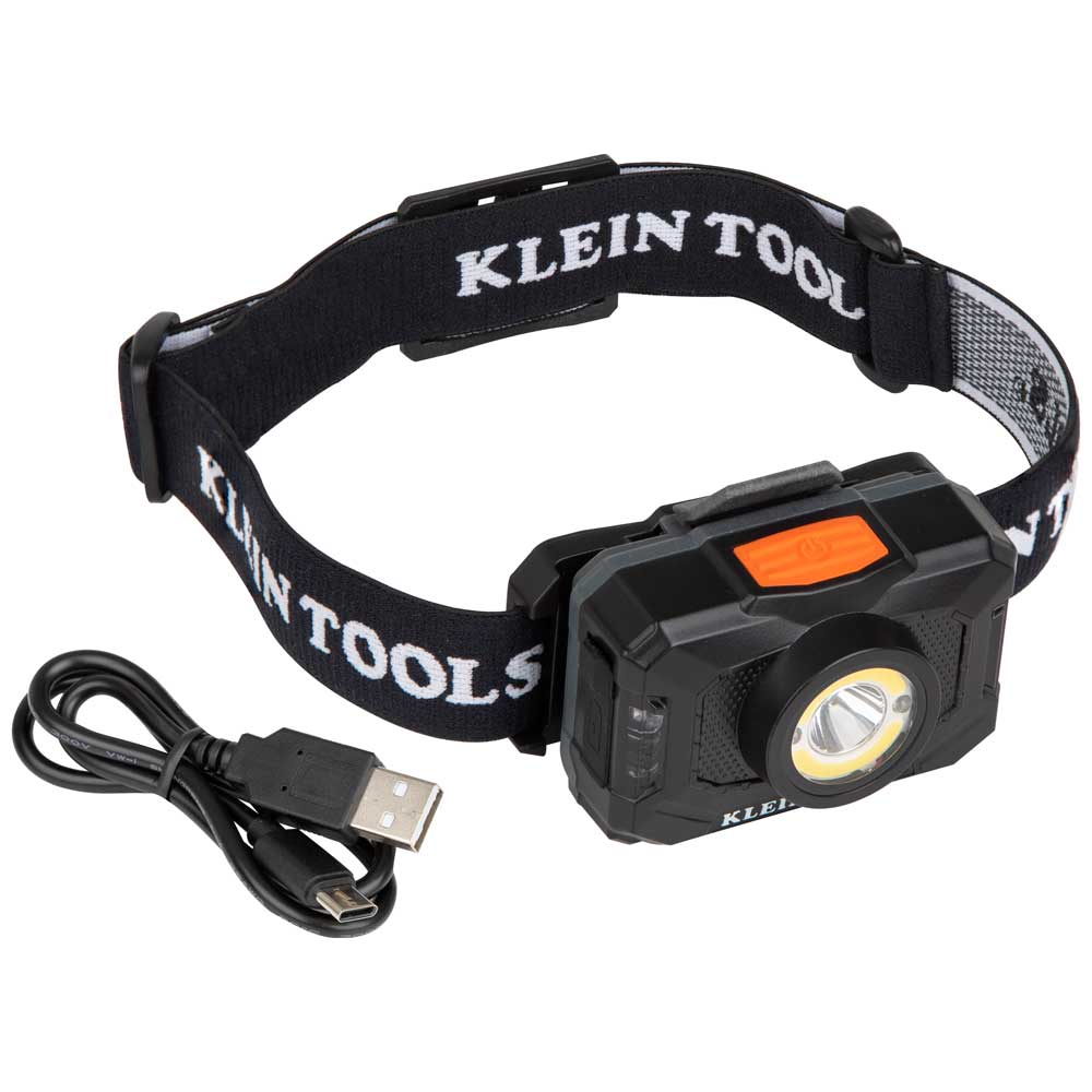 Luz frontal recargable con LED de 2 colores y correa ajustable Klein Tools 56414