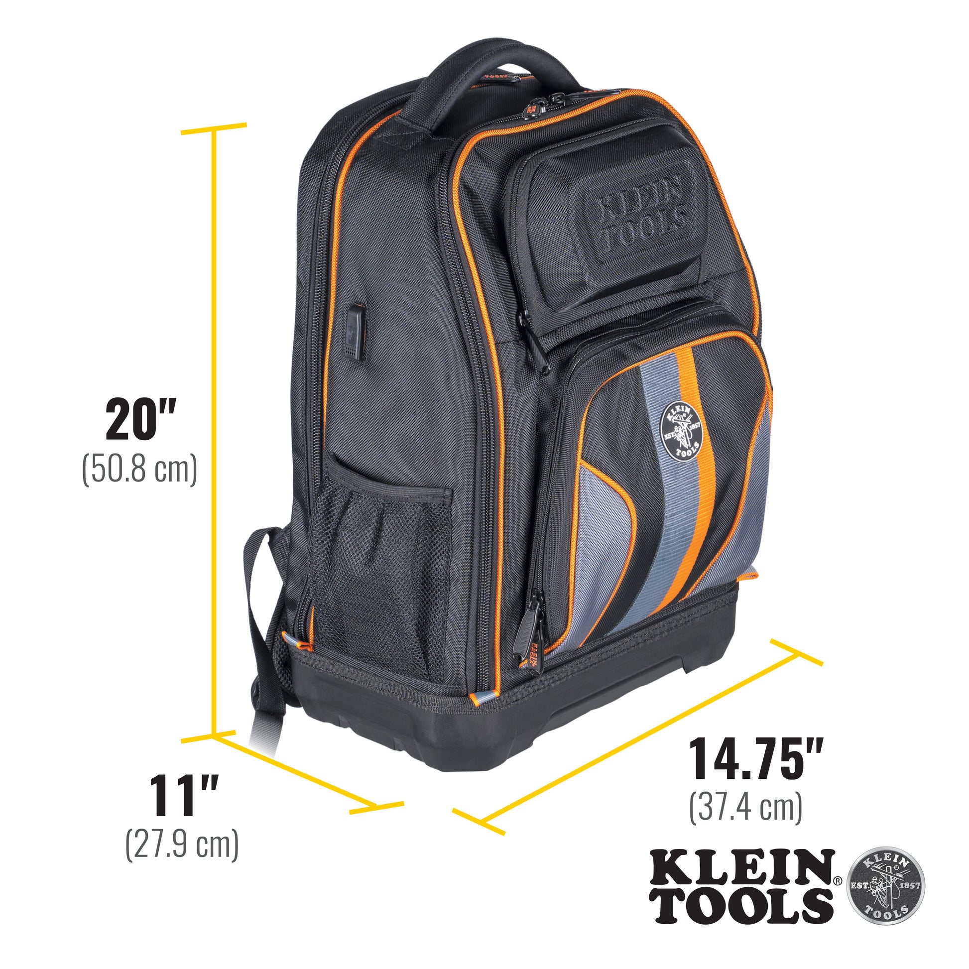 Maletín para herramientas Tradesman Pro™ XL Tech, 28 bolsillos Klein Tools 62805BPTECH