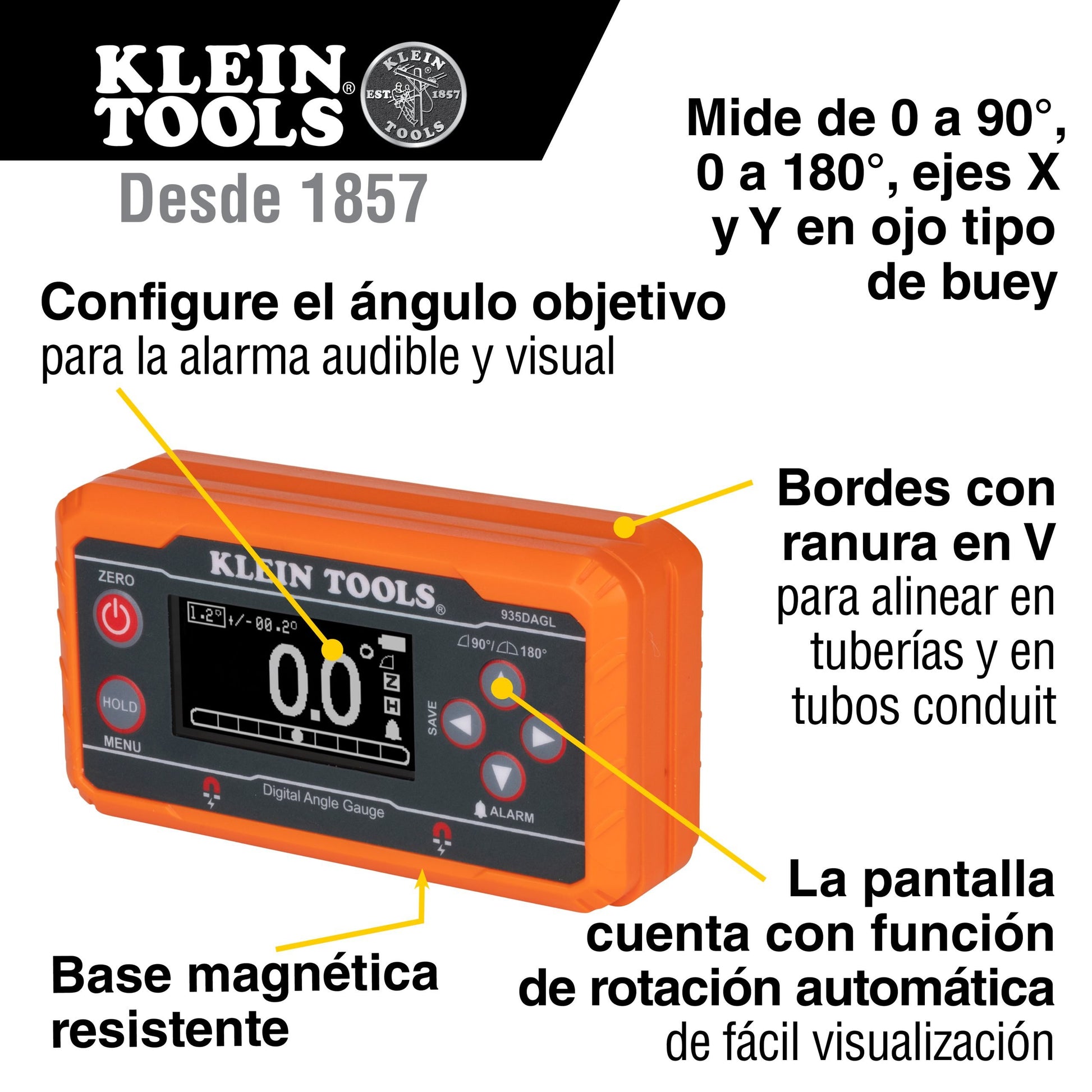 Nivel digital con ángulos programables Klein Tools 935DAGL