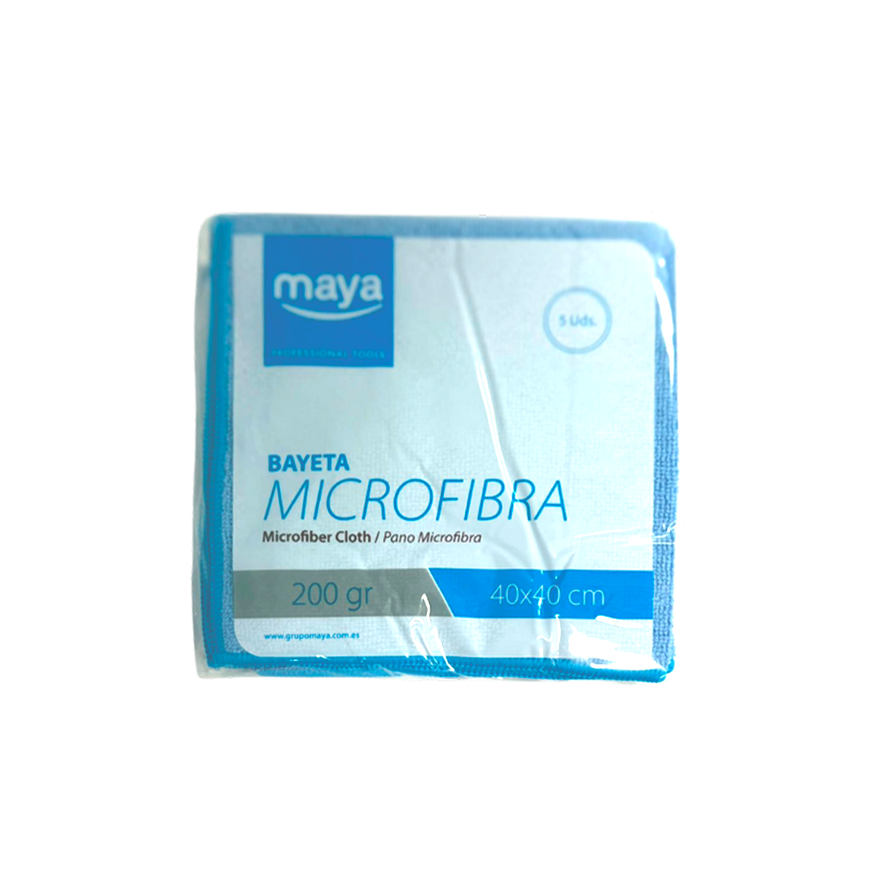 Paños de microfibra x 5 uds 200 gr 40cm x 40 cm - MAYA 07020
