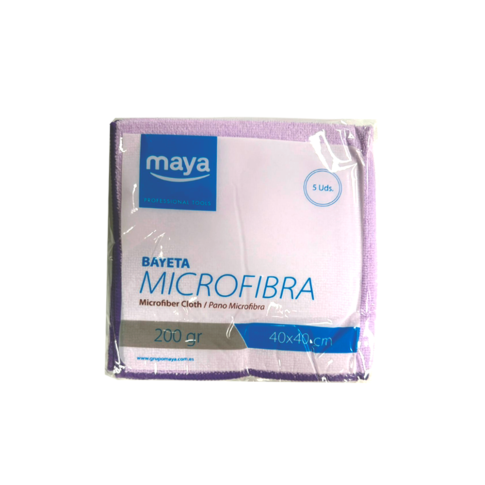 Paños de microfibra x 5 uds 200 gr 40cm x 40 cm - MAYA 07020