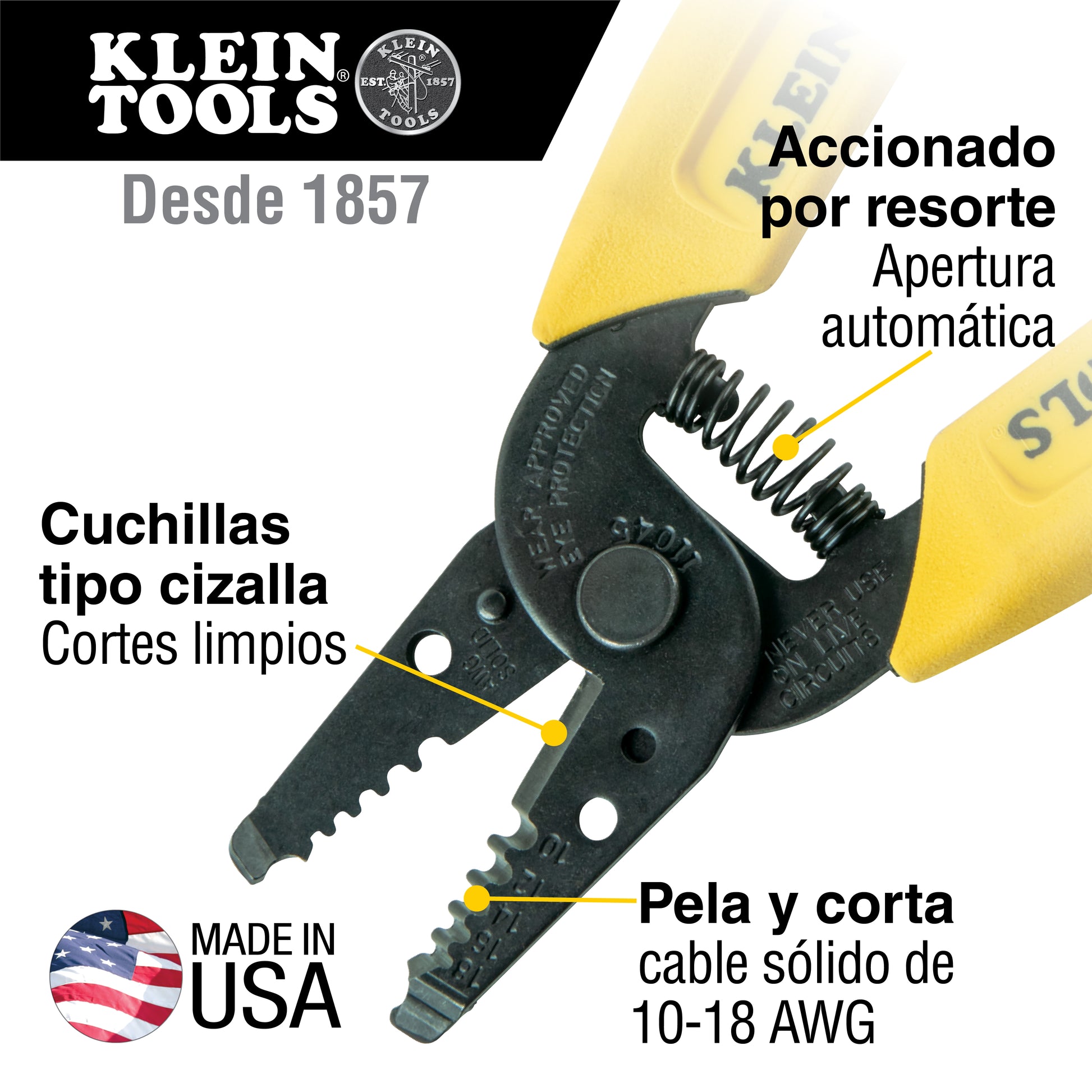 Pelacables/cortacables (cable sólido de 10-18 AWG) Klein Tools 11045