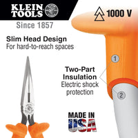 Pinza punta plana con corte 7" 1.000V Klein Tools D203-7-INS