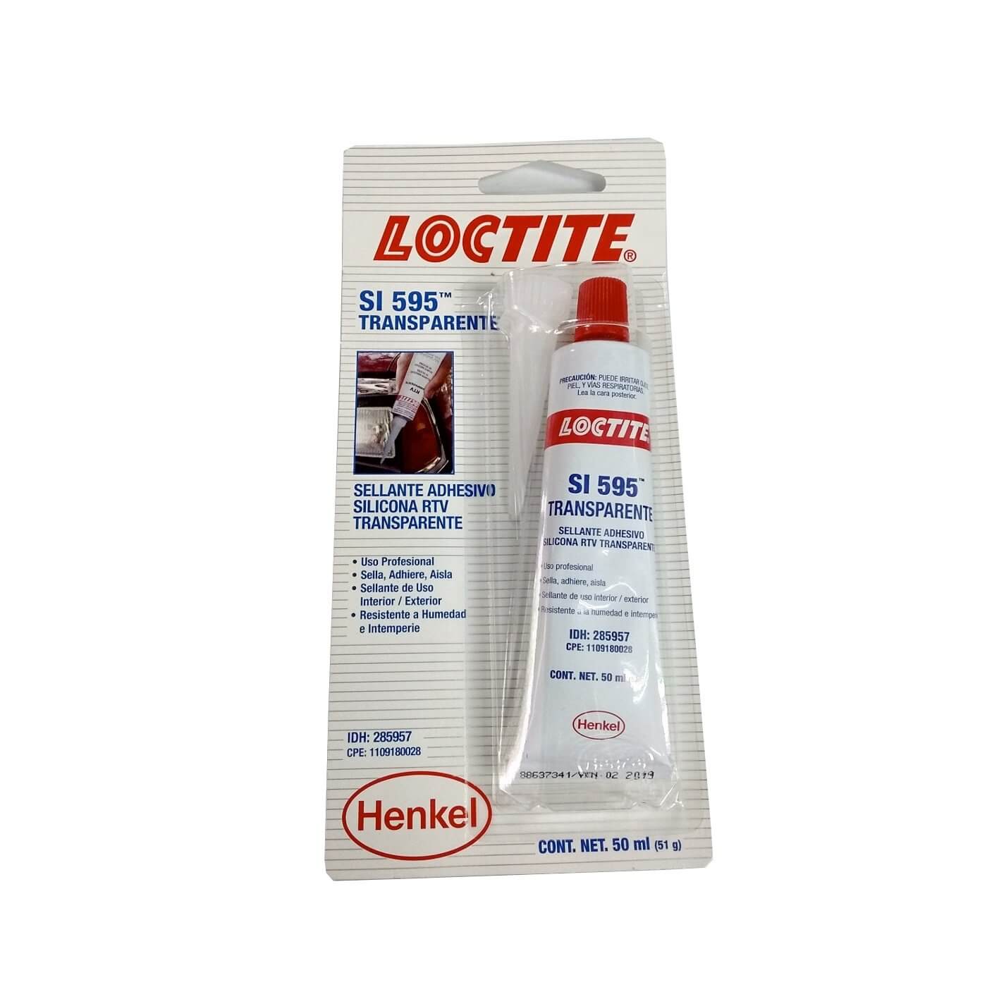 Silicona transparente 50ml Loctite SI 595-50