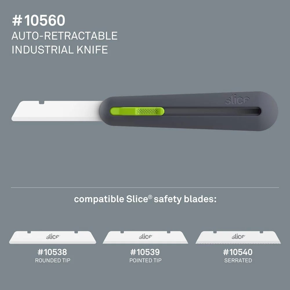 Bisturí de seguridad industrial cerámica cuchilla larga 3" autoretráctil Slice 10560