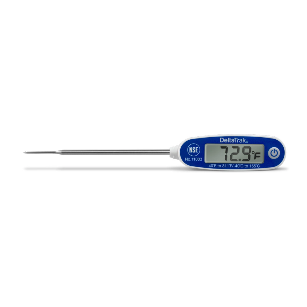 Termómetro de punta de aguja antimicrobiano FlashCheck® con pantalla jumbo y autocalibración - DeltaTrak 11083