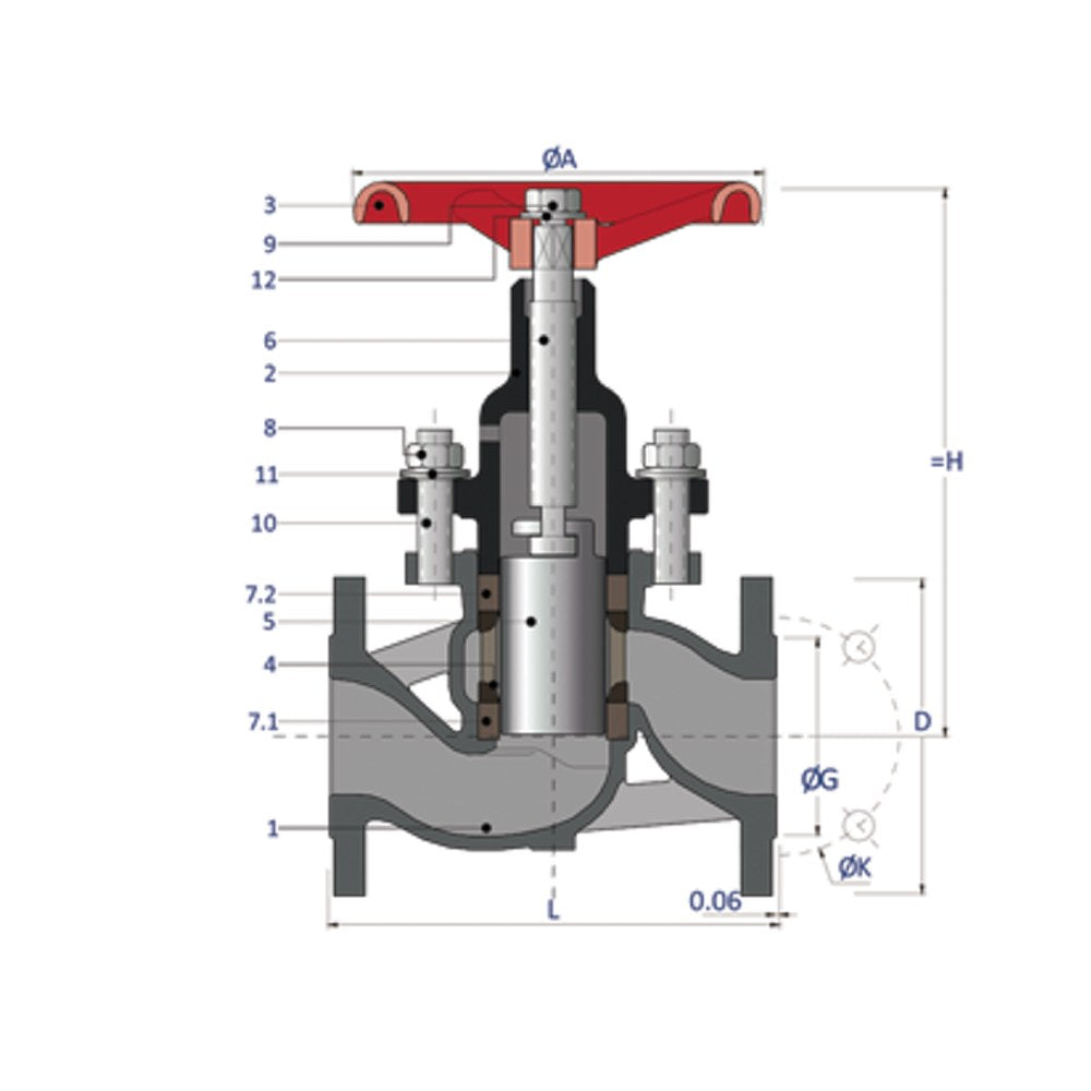 Válvula de pistón KDM1200 3/4 FLANCHADA